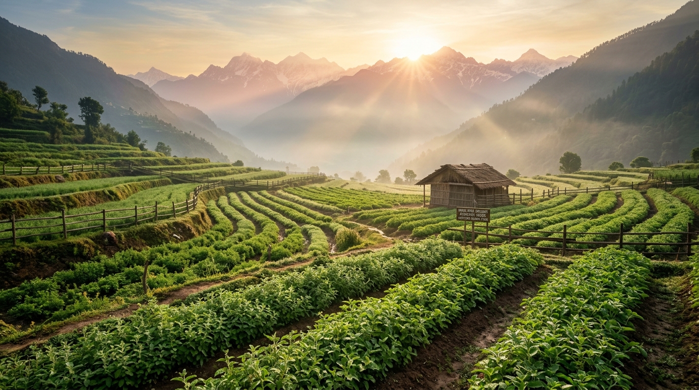 Organic Himalayan Herbal Farm Harvest